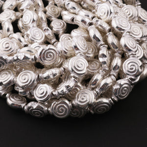 1 Strand Silver Plated Copper Round Beads, Spiral Designer Beads, Jewelry Making , 15mmx12mm, gpc864 - Tucson Beads