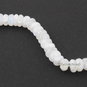 1  Strand White  Labradorite Faceted Roundel - Round Shape Roundels 8mmx9mm-9mmx13mm- 8 Inches BR3666 - Tucson Beads