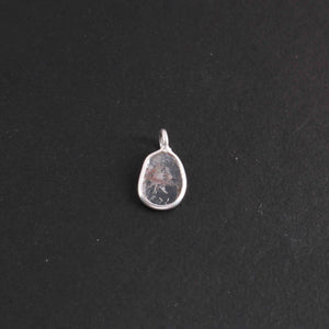 1 Pc Natural Mix Slice Raw Diamond 925 Sterling Silver Pendant- Diamond Slice Pendant, Uncut Diamond,  -9mmx5mm-11mmx6mm- BDU075 - Tucson Beads