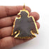 4 PCS Jasper Bird 24k Gold Plated Charm Single Bail Pendant - Electroplated With Gold Edge 50mm-41mm AR147