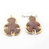 2 PCS Jasper Snowman Arrowhead  24k Gold  Plated Charm Single Bail Pendant-Electroplated With Gold Edge- 40mmx57mm AR141