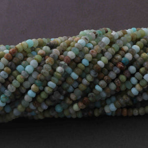 5 Strands Peru Opal Faceted Rondelles, Gemstone Beads 4mm 13inche RB154 - Tucson Beads
