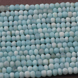 5 Strands Natural Peru Opal Excellent Quality Faceted Rondelles - Roundel Beads 4mm 13 Inches RB048 - Tucson Beads