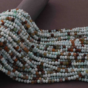 5 Strands Peru Opal Faceted Rondelles  , Round Beads 4mm 13.5inche RB313 - Tucson Beads