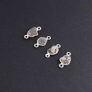 1 Pc Natural Brown Slice Raw Diamond 925 Sterling Silver Connector- Diamond Slice Connector, Uncut Diamond,  -14mmx15mm- BDU083 - Tucson Beads
