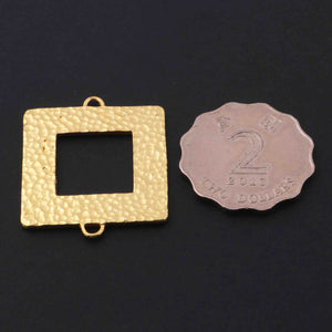 3 Pcs Beautiful Fancy Copper Charms 24k Gold Plated Connectors  -Square Shape Double Bail Connector  -35mmx29mm GPC516 - Tucson Beads
