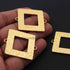 3 Pcs Beautiful Fancy Copper Charms 24k Gold Plated Connectors  -Square Shape Double Bail Connector  -35mmx29mm GPC516