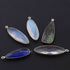 5  Pcs  Mix Stone  925 Silver Plated Faceted -Assorted  Shape Faceted Pendant -39mmx13mm-33mmx12mm - PC932