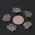 5 Pcs Gray rutile 24k Gold  Plated Connector -  Electroplated With Square Shape  -25mmx18mm-AR022