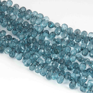 1 Strand Blue Topaz  Faceted Briolettes -Tear Shape  Briolettes -9mmx5mm   8 Inches BR1696 - Tucson Beads