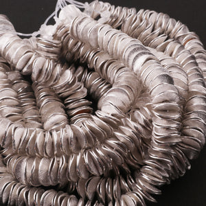 2 Strands Wavy Disc Beads 925 Silver Plated On Copper -Potato Chips Beads  10mm 8 inch Strand GPC796 - Tucson Beads