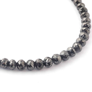 208.5 Ct 1 Long Strand Black Diamond 1mm Large Big Hole Rondelles Genuine Diamond Beads 17 Inch Long BDU003 - Tucson Beads