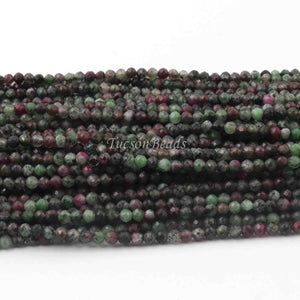 5 Strands Ruby Zoisite Gemstone Balls, Semiprecious beads 12.5 Inches Long- Faceted Gemstone -3mm Jewelry RB0061 - Tucson Beads