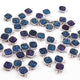 10 Pcs Mystic Blue Druzy Square Drop Pendant, Silver Plated Titanium Pendant, Bezel Pendant 9mmX7mm PC1064 - Tucson Beads
