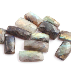 12 Pcs Amazing Labradorite Smooth Cabochon Spectrolite - Rectangle Shape Multi Fire Loose Gemstone -14mmx8mm-20mmx8mm LGS182 - Tucson Beads