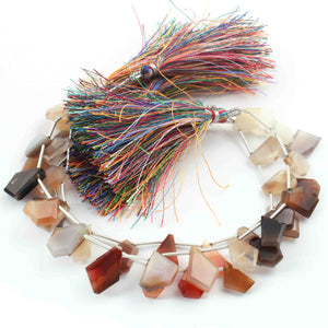 1 Strand Mix Stone Faceted Briolettes - Multi Stone Fancy Shape Briolettes - 14mmx9mm-12mmx10mm  9 Inches BR01418 - Tucson Beads