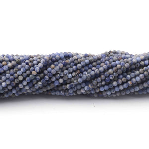5 Strands Sodalite Gemstone Balls, Semiprecious beads 12.5 Inches Long- Faceted Gemstone -3mm Jewelry RB0066 - Tucson Beads