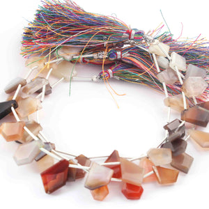 1 Strand Mix Stone Faceted Briolettes - Multi Stone Fancy Shape Briolettes - 14mmx9mm-12mmx10mm  9 Inches BR01418 - Tucson Beads