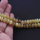 1  Long Strand Shaded Yellow opal Faceted Roundels  - Round Shape  Roundels 9mm-10mm  -14.5 Inches BR3036 - Tucson Beads