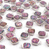 10 Pcs Mystic Pink Druzy Square Drop Pendant, Silver Plated Titanium Pendant, Bezel Pendant 9mmX7mm PC1068