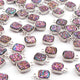 10 Pcs Mystic Pink Druzy Square Drop Pendant, Silver Plated Titanium Pendant, Bezel Pendant 9mmX7mm PC1068 - Tucson Beads