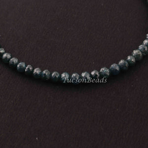 26 Ct 1 Long Strand Blue Diamond  1mm Large Big Hole Rondelles Genuine Diamond Beads 8 Inch Long BDU010 - Tucson Beads