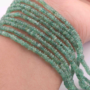 1 Strand Natural Emerald Faceted Rondelles Beads - Round Beads  3mm - 7 Inch BR0892 - Tucson Beads