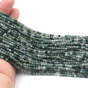 5 Strands Green Rutile Gemstone Balls, Semiprecious beads 13 Inches Long- Faceted Gemstone -3mm Jewelry RB0065 - Tucson Beads