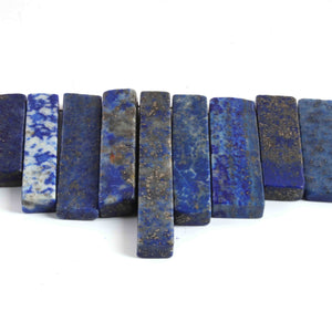 1 Strand Lapis  Faceted Briolettes -Rectangle Shape Briolettes  17mmx7mm- 43mmx7mm 6Inches BR02060 - Tucson Beads