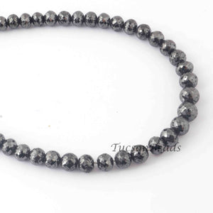 298 Ct 1 Long Strand Black Diamond 1mm Large Big Hole Rondelles Genuine Diamond Beads 16 Inch Long BDU004 - Tucson Beads