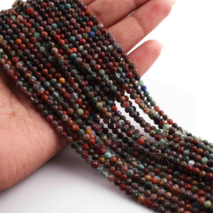 5 Strands Multi  Gemstone Balls, Semiprecious beads 13 Inches Long- Faceted Gemstone -3mm Jewelry RB0160 - Tucson Beads