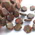 1 Strand Unakite Faceted Briolettes -  Fancy Shape Briolettes -17mmx21mm-16mmx16mm -9 Inches BR01416