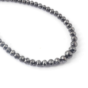 310 Ct 1 Long Strand Black Diamond  1mm Large Big Hole Rondelles Genuine Diamond Beads 18 Inch Long BDU006 - Tucson Beads