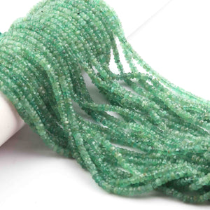 1 Strand Natural Emerald Faceted Rondelles Beads - Round Beads  3mm - 7 Inch BR0893 - Tucson Beads