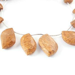 1  Strand Brown Jasper Faceted Briolettes  - Fancy  Briolettes  -28mmx16mm-22mmx13mm - 9.5 Inches BR01411 - Tucson Beads