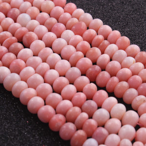 1  Strand  Pink Opal  Smooth Roundelles - Rondelles Beads -5mm-6mm-16 Inches - BR02534 - Tucson Beads