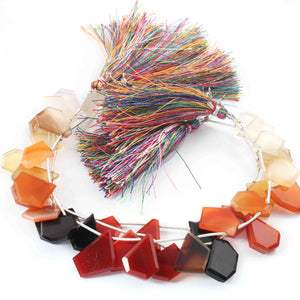 1 Strand Mix Stone Faceted Briolettes - Multi Stone Fancy Shape Briolettes - 14mmx13mm-18mmx14mm - 8 Inches BR01422 - Tucson Beads