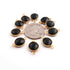 10 Pcs Black Onyx Faceted Oval Shape 24k Gold Plated Connector   - 25mmx15mm-PC973