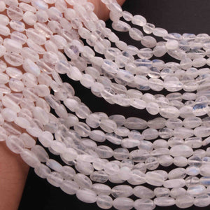 1 Strand Rainbow Moonstone Smooth Oval Beads , Gemstone Beads , Jewelry Making Supplies - 4mm 13 inch BR0574 - Tucson Beads