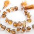 1  Strand Bio Lemon Quarts Faceted  Briolettes  - Fancy Shape Beads 14mmx12mm-24mmx13mm- 8.5 Inches BR0568