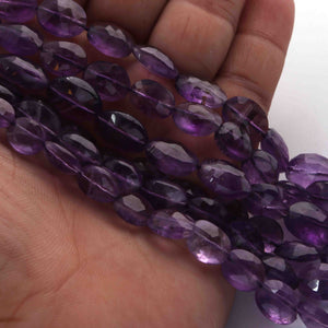 1 Strand Amthyst Faceted Briolettes -Oval Shape  Briolettes - 10 Inches 7mmx6mm-12mmx9mm BR02056 - Tucson Beads