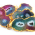 5 Pcs 24k Gold Plated Geode Agate Mix Druzzy Slice Pendant , Fancy Shape Druzzy , Gemstone Pendant 45mmx23mm-56mmx28mm Jewelry Making DRZ332