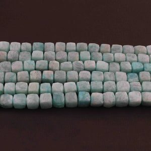1  Long Strand Amazonite Faceted Briolettes -Cube Shape  Briolettes  8mm- 8.5 Inches BR2757 - Tucson Beads