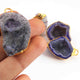 5 Pcs 24k Gold Plated Natural Purple Geode Druzzy Pendant , Fancy Shape Druzzy , Gemstone Pendant , 32mmx19mm-36mmx26mm Jewelry Making DRZ333 - Tucson Beads