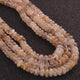 1  Strand Natural Golden Rutile Smooth Rondelle -Gem Stone Beads Plain Rondelles  Beads, 8mm-10mm-16 Inches BR02945 - Tucson Beads