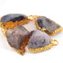 4 Pcs 24k Gold Plated Geode Agate Purple  Druzzy Slice Pendant , Fancy Shape Druzzy , Gemstone Pendant 35mmx14mm-30mmx20mm Jewelry Making DRZ329