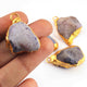 4 Pcs 24k Gold Plated Geode Agate Purple  Druzzy Slice Pendant , Fancy Shape Druzzy , Gemstone Pendant 35mmx14mm-30mmx20mm Jewelry Making DRZ329 - Tucson Beads