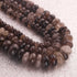 1  Strand Natural Black Rutile  Smooth Rondelle -Gem Stone Beads Plain Rondelles- Tourmalated Quartz  Beads, 9mm-13mm-8 Inches BR02943