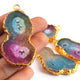 4 Pcs Mix Druzzy 24k Gold Plated Pendant- Electroplated Gold Druzy -53mmx28mm-43mmx21mm DRZ149 - Tucson Beads