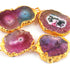 4 Pcs 24k Gold Plated Geode Agate Mix Druzzy Slice Pendant , Fancy Shape Druzzy , Gemstone Pendant , 31mmx22mm-41mmx25mm  Jewelry Making - DRZ335